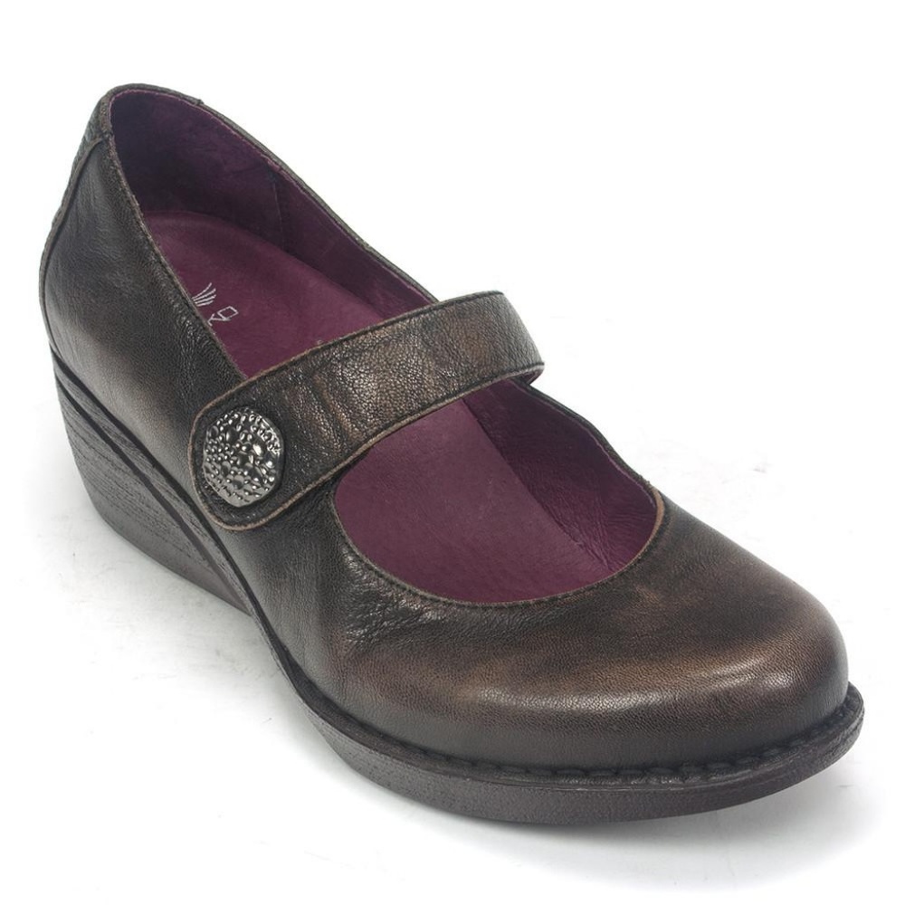 Adelle Brown Brush Off Nappa Leather Mary Janes